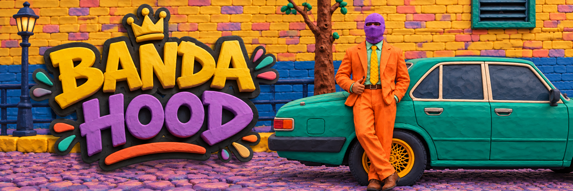 Banda Hood in a claymation city
